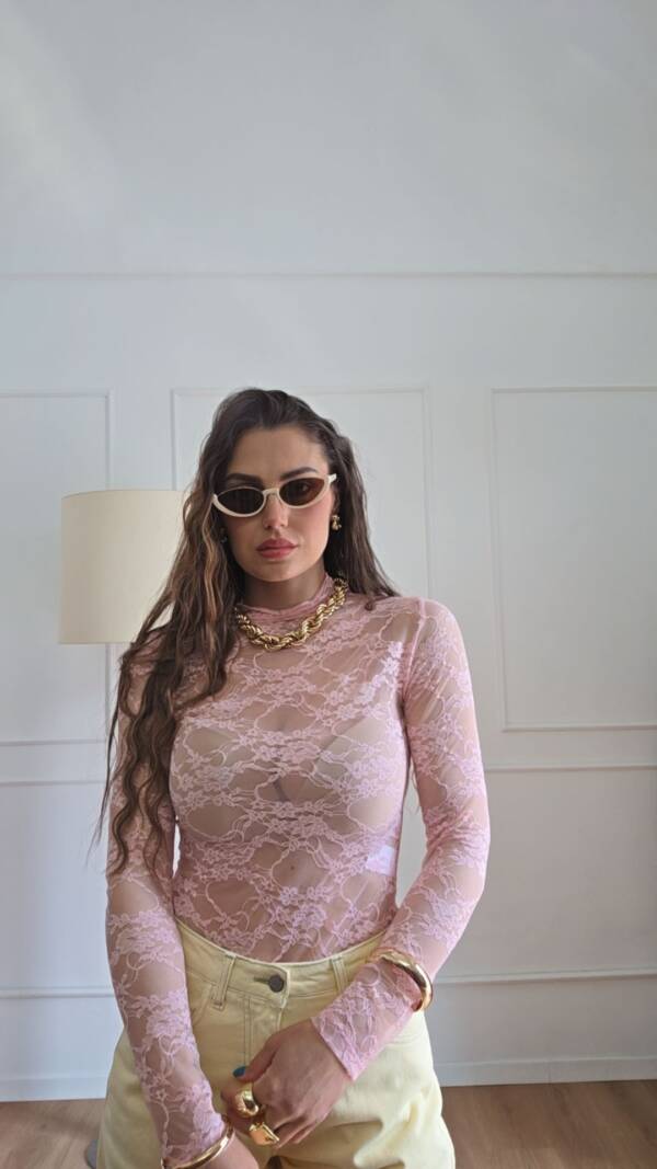 Body in pizzo rosa