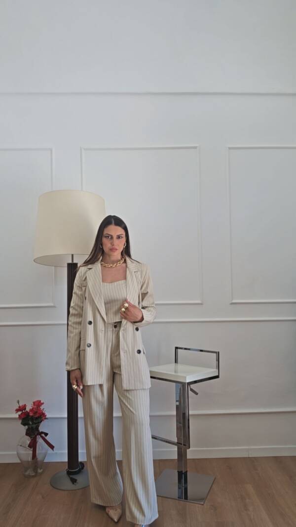 Tailleur  3 pezzi gessato - immagine 2